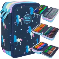 Ilustracja produktu Coolpack Jumper 3 Piórnik Trzykomorowy z Wyposażeniem Blue Unicorn F067670