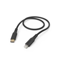 Ilustracja produktu Hama Kabel Ładujący DATA "FLEXIBLE", USB-C - LIGHTNING 1,5m Silikon Czarny