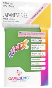 Ilustracja produktu Gamegenic: Japanese Size Prime Sleeves (62x89 mm)  - Koszulki na Karty - Green - 60 szt.