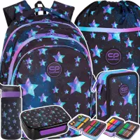 Ilustracja produktu CoolPack Zestaw Szkolny Star Night 5el. Plecak F029830+ Piórnik F066830 + Worek F070830