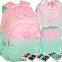 Ilustracja produktu CoolPack Zestaw Szkolny Gradient Strawberry 3el. Plecak F029754 + Piórnik F067754 + Worek F070754