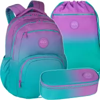 Ilustracja produktu CoolPack Zestaw Szkolny Gradient Blueberry 3el. Plecak E99505/F + Worek E70505/F + Piórnik E62505/F