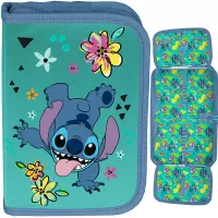 Ilustracja produktu Paso Piórnik Dwuklapkowy bez Wyposażenia Stitch Flowers DS25DD-P001BW