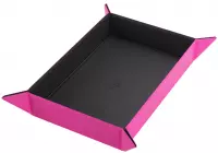 Ilustracja produktu Gamegenic: Magnetic Dice Tray - Rectangular - Mata do Kości - Black/Pink