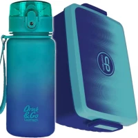 Ilustracja produktu CoolPack Brisk Bidon Mini 400ml Gradient Ocean 04156CP + Śniadaniówka Z07509