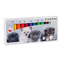 Ilustracja produktu Starpak Plastelina 12 kolorów Cuties Kotki 429681