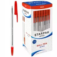 Ilustracja produktu Starpak Długopis Zamykany Crystal Czerwony 50 sztuk 144363