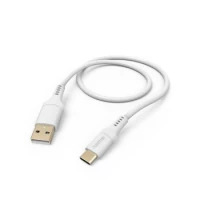 Ilustracja produktu Hama Kabel Ładujący DATA "FLEXIBLE", USB-A - USB-C 1,5m Silikon Biały
