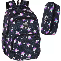 Ilustracja CoolPack Pick Plecak Szkolny Młodzieżowy Rainbow Night F099900 + F062900