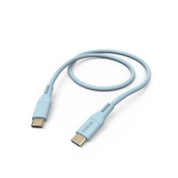 Ilustracja Hama Kabel Ładujący DATA "FLEXIBLE", USB-C - USB-C 1,5m Silikon Niebieski