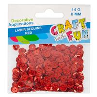 Ilustracja produktu Craft With Fun Cekiny Laserowe Łamane Okrągłe Czerwone 439336