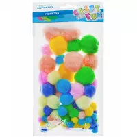 Ilustracja produktu  Craft With Fun Ozdoba Dekoracyjna Kolorowe Pastelowe Pompony 402516