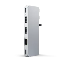 Ilustracja Satechi Pro Hub mini - Aluminiowy Hub z Podwójnym USB-C do MacBook Silver
