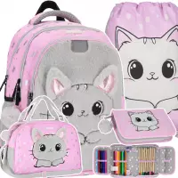 Ilustracja produktu Starpak Zestaw Szkolny 4el. Kitty Pluszowy Plecak 550849 + Piórnik 551896 + Worek 550812 + Torba 550872