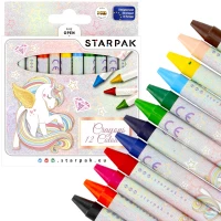 Ilustracja Starpak Kredki Woskowe Świecowe 12 kolorów Unicorn 490949