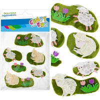 Ilustracja produktu Craft With Fun Ozdoba Dekoracyjna Samoprzylepna Filcowa Owieczka 6szt. Wielkanoc 531805