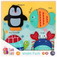 Ilustracja produktu Bam Bam Układanka Drewniana Ocean 541643