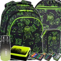 Ilustracja produktu CoolPack Zestaw Szkolny Game Night 3el. Plecak Jerry F029711 + Piórnik F067711 + Worek F070711 + 536877 + Z07510