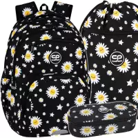 Ilustracja produktu CoolPack Zestaw Szkolny Daisy 3el. Black Plecak Pick F099817 + Worek F070817 + Piórnik F062817