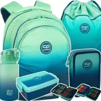 Ilustracja produktu CoolPack Zestaw Szkolny Blue Lagoon 5el. Plecak Jerry F029690 + Piórnik F066690 + Worek F070690