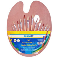 Ilustracja produktu Prima Art Zestaw Paleta do Farb Drewniana Pędzle 12szt. 405597