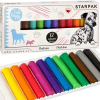 Ilustracja produktu STARPAK Plastelina 12 kolorów Cuties Pieski 432669