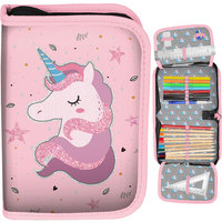 Ilustracja produktu Paso Piórnik Dwuklapkowy z Wyposażeniem Unicorn PP22JE-001