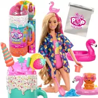 Ilustracja Mattel Lalka Barbie Pop Rev  Zestaw PrezentowyTropikalnie Smoothie HRK57