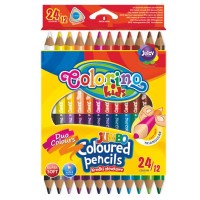 Ilustracja produktu Colorino Kredki Ołówkowe Trójkątne Dwustronne Jumbo 12 Kredek 24 Kolory 51880PTR