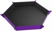 Ilustracja produktu Gamegenic: Magnetic Dice Tray - Hexagonal - Sześciokątna Mata do Kości - Black/Purple