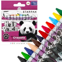 Ilustracja produktu STARPAK Kredki Woskowe Świecowe 12 Kolorów Panda 447731