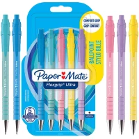 Ilustracja Paper Mate Długopis Automatyczny FlexGrip Ultra Pastel M 1.0 5 Sztuk 2172525