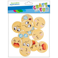 Ilustracja produktu Craft With Fun Ozdoba Dekoracyjna Bużki Emotki Drewniane 463792