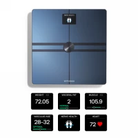 Ilustracja produktu Withings Body Comp - waga z analizą masy ciała oraz pomiarem tętna. Wyrób medyczny (black)