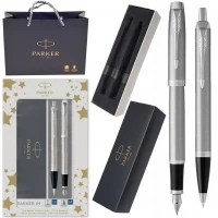 Ilustracja produktu Parker Duo IM Pióro Wieczne + Długopis Silver CT 2183058 + torebka Gratis