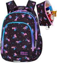 Ilustracja CoolPack Prime Plecak Szkolny Dark Unicorn C25234 + Torba Termiczna w Kolorze Plecaka