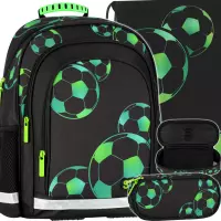 Ilustracja produktu Starpak Zestaw Szkolny 3el. Football Green Plecak 553117 + Worek 553118 + Piórnik 553120