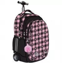 Ilustracja produktu St.Right Plecak Szkolny Na Kółkach TB-01 Pink Checkered 682131