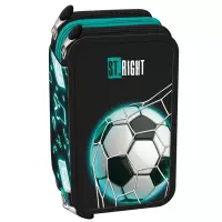 Ilustracja produktu St.Right Piórnik Trzykomorowy z Wyposażeniem PC-05 Neon Football 681226