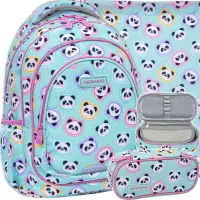 Ilustracja produktu AstraBag Zestaw Szkolny 3el. Minty Pandas Plecak AB330 502025010 + Worek 507025005 + Piórnik 503025011