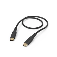 Ilustracja Hama Kabel Ładujący DATA "FLEXIBLE", USB-C - USB-C 1,5m Silikon Czarny