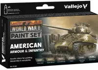 Ilustracja produktu Vallejo: 70.203 - Model Color - WWII American Armour & Infantry (6 x 18 ml)