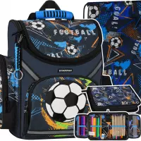 Ilustracja produktu Starpak Zestaw Szkolny 3el. Football Blue Plecak 550846 + Piórnik 551894 + Worek 550830