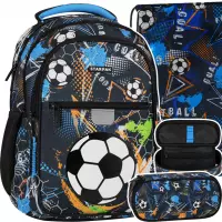 Ilustracja produktu Starpak Zestaw Szkolny 3el. Football Blue Plecak 550864 + Piórnik 550906 + Worek 550830
