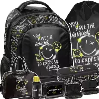 Ilustracja produktu Paso Zestaw Szkolny 6el. Smiley World Plecak SM25LT-260 + Piórnik SM25LT-013 + Worek SM25LT-712 + Torba SM25LT-074