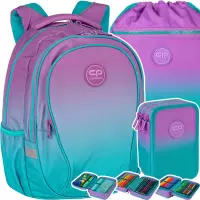 Ilustracja produktu CoolPack Zestaw Szkolny Gradient Blueberry 3el. Plecak F002505 + Piórnik E67505/F + Worek E70505