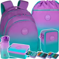 Ilustracja produktu CoolPack Zestaw Szkolny 5el. Gradient Blueberry Plecak E29505/F + Piórnik E67505/F + Worek E70505