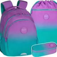 Ilustracja produktu CoolPack Zestaw Szkolny 3el. Gradient Blueberry Plecak E29505/F + Piórnik E62505/F + Worek E70505
