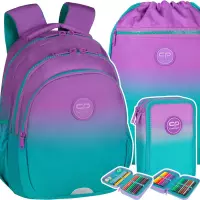 Ilustracja produktu CoolPack Zestaw Szkolny 3el. Gradient Blueberry Plecak E29505/F + Piórnik E66505/F + Worek E70505