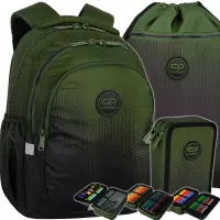Ilustracja CoolPack Zestaw Szkolny Gradient Grass 3el Plecak F029757 + Piórnik F067757 + Worek F070757
